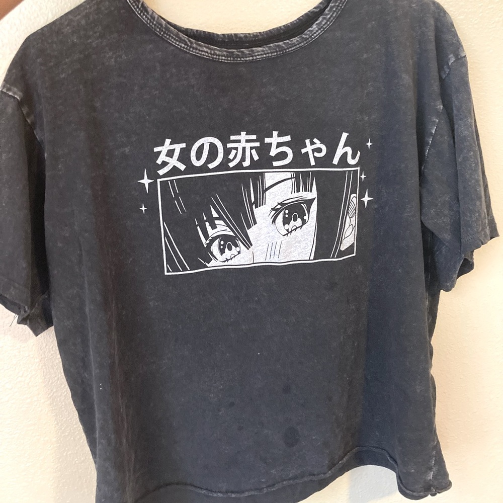 Distressed Japanese Anime Oversized Tee Shirt